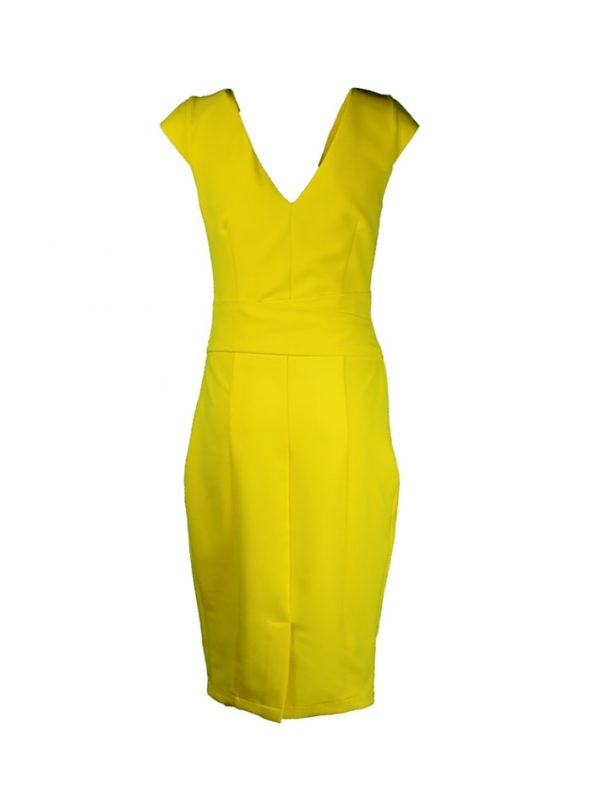 Платье Sandro Ferrone желтоe с драпировкой