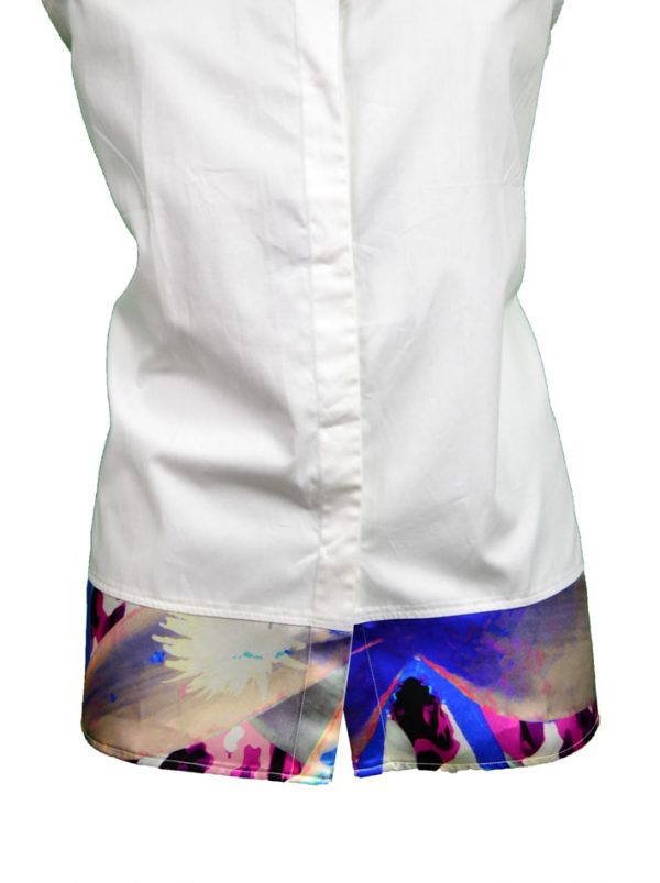 Рубашка Philipp Plein белая с ярким принтом на спине