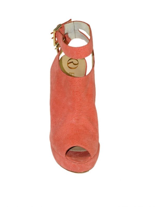 Босоножки Rodo кораллового цвета на каблуке