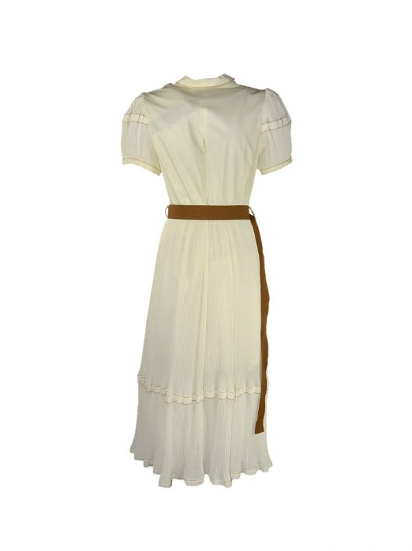 Платье Nolo c мелким плиссе и коричневым поясом