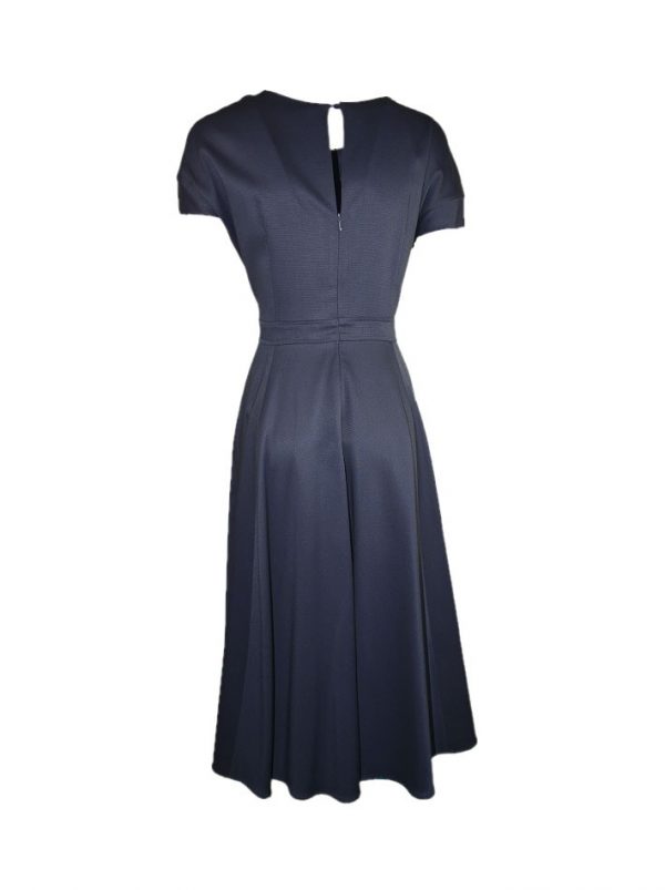 Платье Vuall темно-синее шелковое с бантом