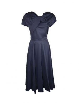 Платье Vuall темно-синее шелковое с бантом