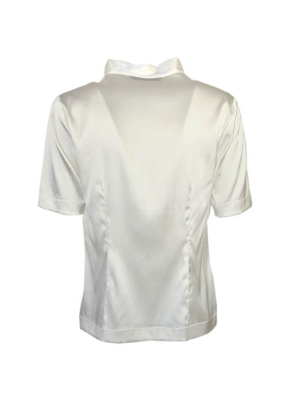 Блуза D. Exterior белая шелковая с воротником на завязке