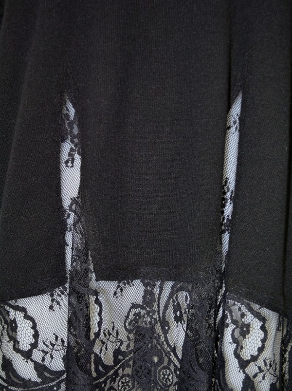 Кофта Maria Grazia Severi черная шерстяная с отделкой по низу черный гипюр