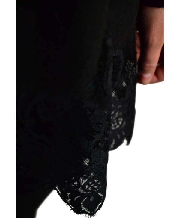 Кофта Maria Grazia Severi черная шерстяная с отделкой по низу черный гипюр