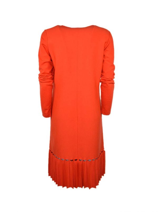 Платье D. Exterior оранжевое шерстяное по низу плиссе