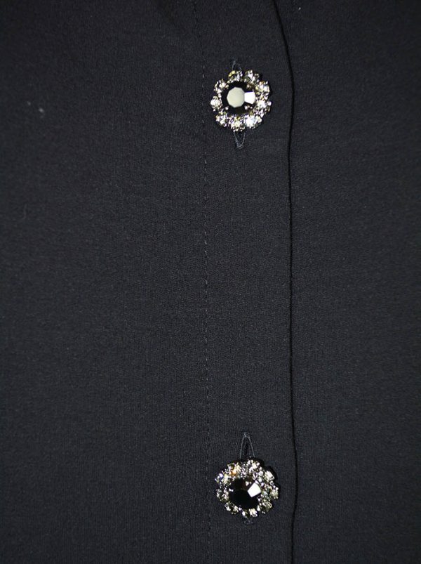 Платье VDP черное комбинированное с гипюром на спинке декоративные пуговицы