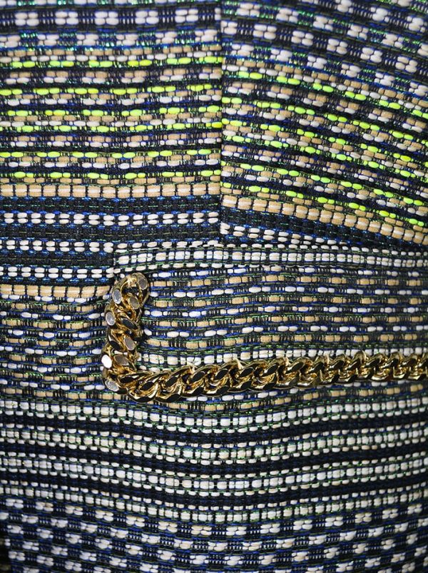 Жилет Chiara D'este плетенный с люрексом на карманах золотые цепи