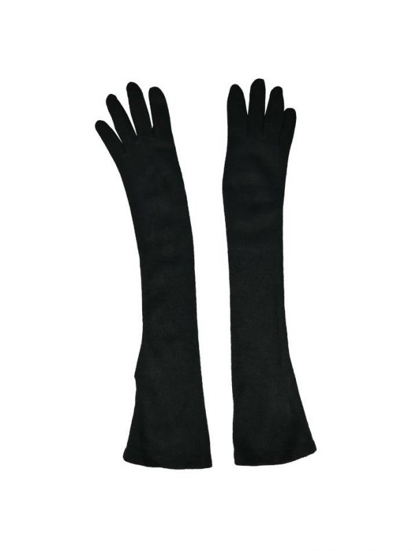Перчатки Sandro Ferrone черные трикотажные удлиненные