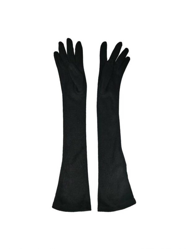 Перчатки Sandro Ferrone черные трикотажные удлиненные