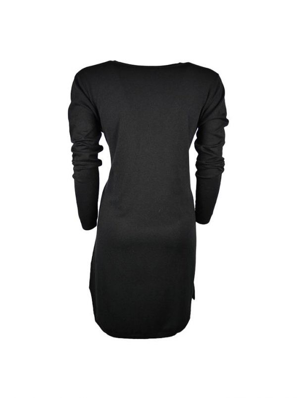Платье Sandro Ferrone черное трикотажное с длинным рукавом
