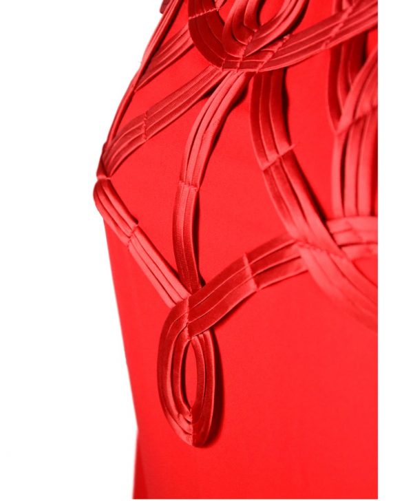 Платье Eureka красное с нашивкой из красной ленты