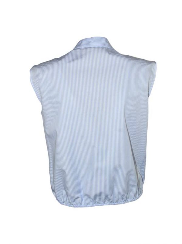 Рубашка Paolo Casalini голубая в белую полоску с рюшами