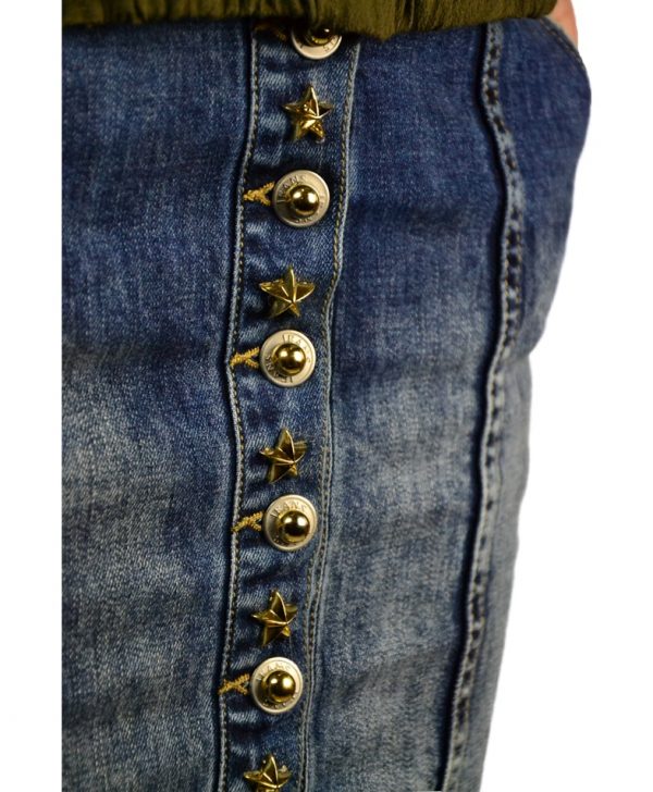 Юбка Mary D’aloia синяя джинсовая с необработаным низом