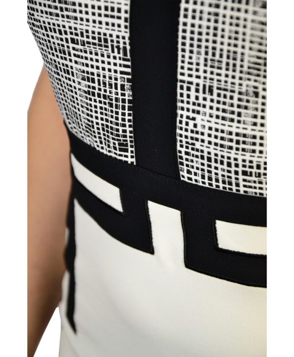 Платье Sandro Ferrone черно-белое с принтом