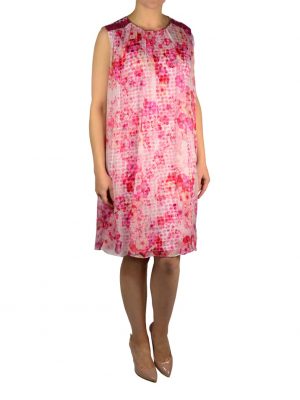Платье Petite Couture бело-розовое с цветочным принтом