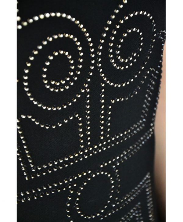 Платье Versace черное с принтом из камней