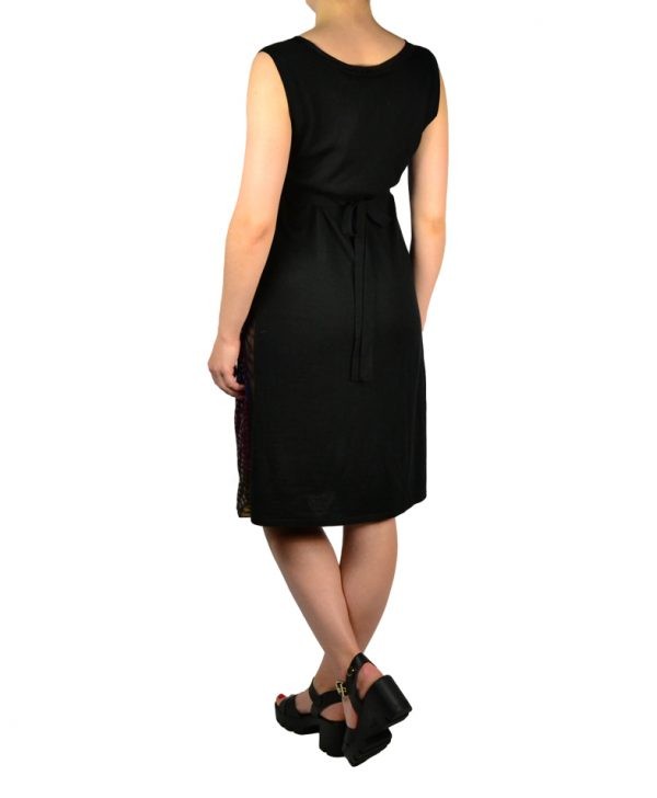 Платье Maria Grazia Severi черное с завязкой сзади и пайетками
