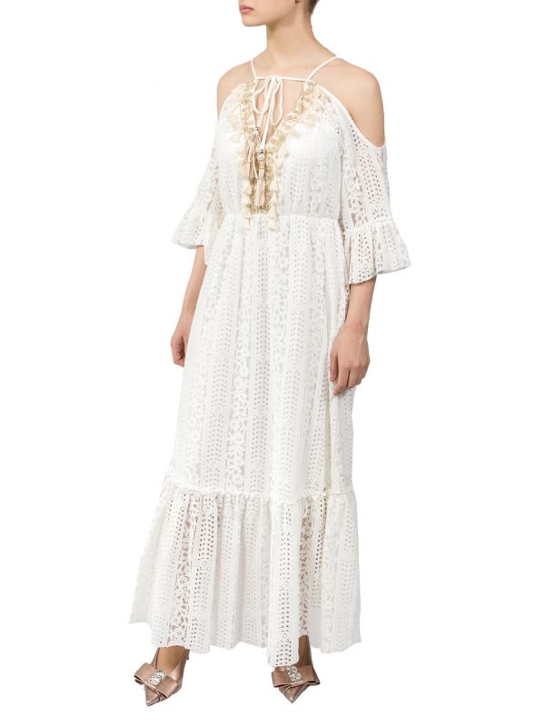 Платье Jean Louis Francois белое кружевное