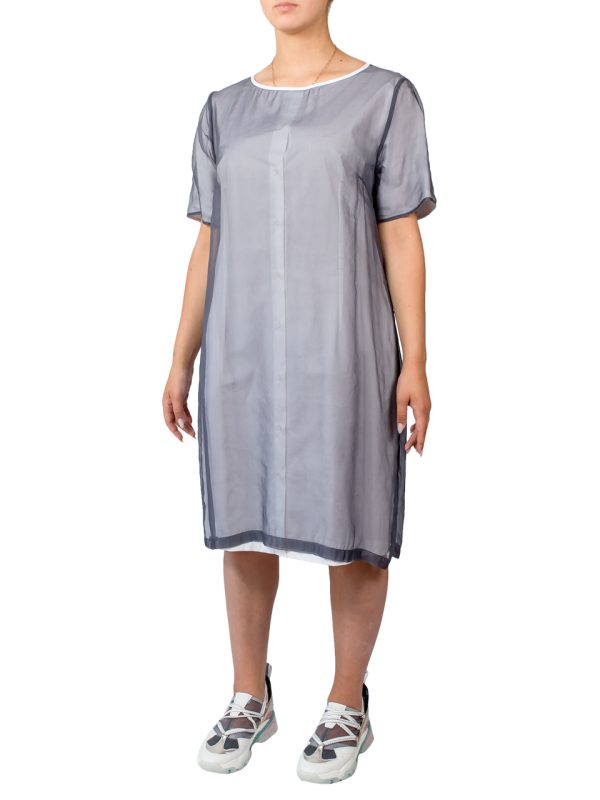 Платье Peserico белое с серым шелком