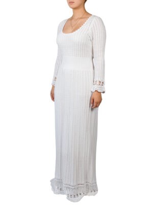 Платье Alberta Ferretti белое вязаное