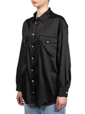 Рубашка Vicolo черного цвета с серебряными пуговицами